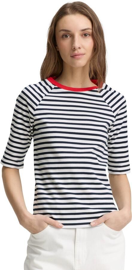 Tom Tailor Denim Regular fit T-shirt van puur katoen met streeppatroon - Foto 5