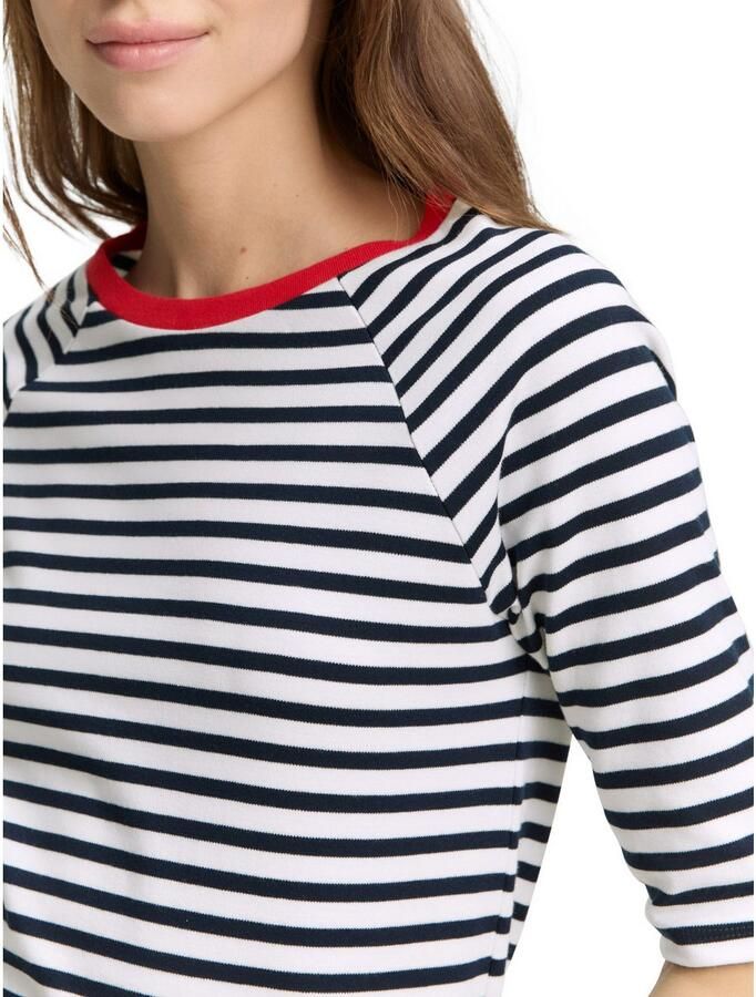 Tom Tailor Denim Regular fit T-shirt van puur katoen met streeppatroon