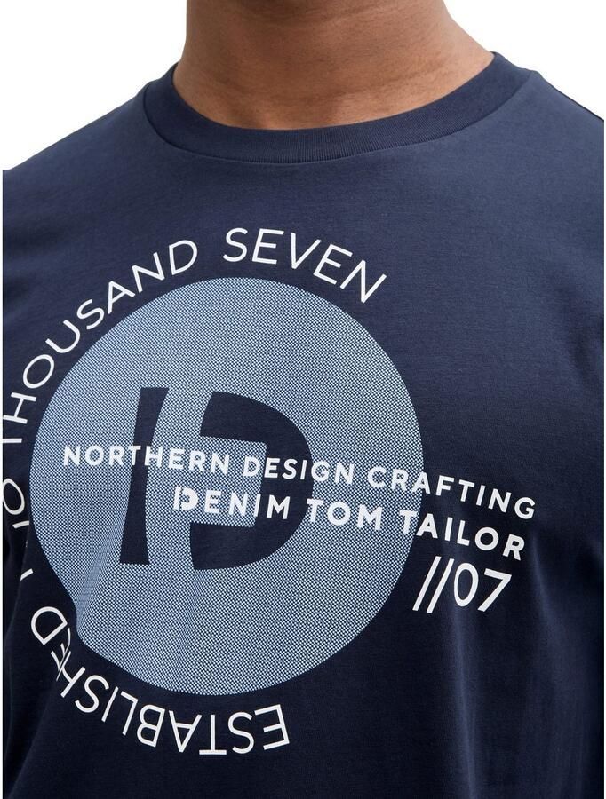 Tom Tailor Denim Shirt met ronde hals met verschillende logoprints