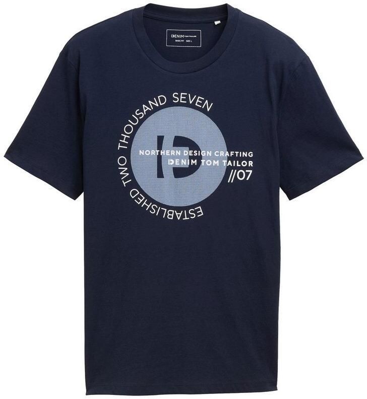 Tom Tailor Denim Shirt met ronde hals met verschillende logoprints - Foto 3