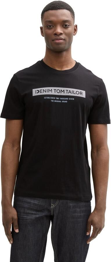 Tom Tailor Denim Shirt met ronde hals met verschillende logoprints - Foto 5