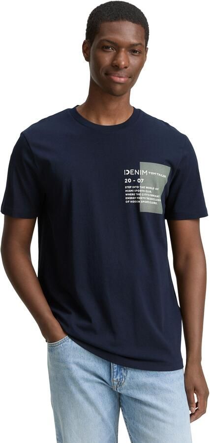 Tom Tailor Denim Shirt met ronde hals met verschillende logoprints - Foto 6