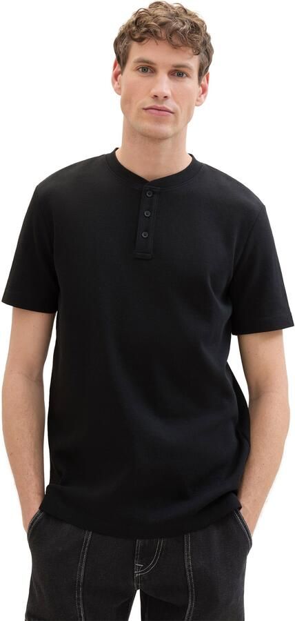 Tom Tailor Denim Shirt met ronde hals van hoogwaardig wafeljersey - Foto 6