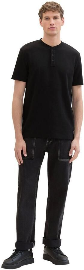 Tom Tailor Denim Shirt met ronde hals van hoogwaardig wafeljersey - Foto 5