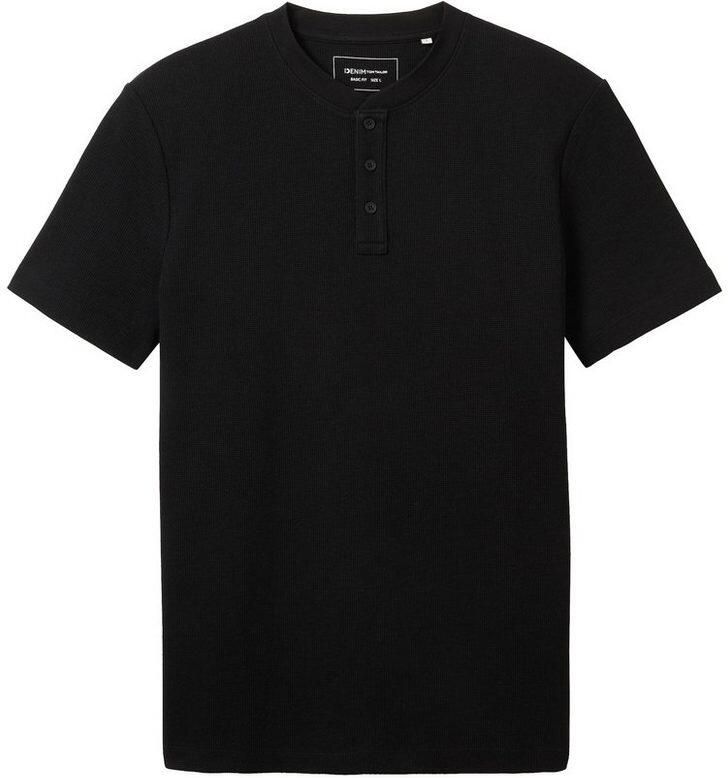 Tom Tailor Denim Shirt met ronde hals van hoogwaardig wafeljersey - Foto 2