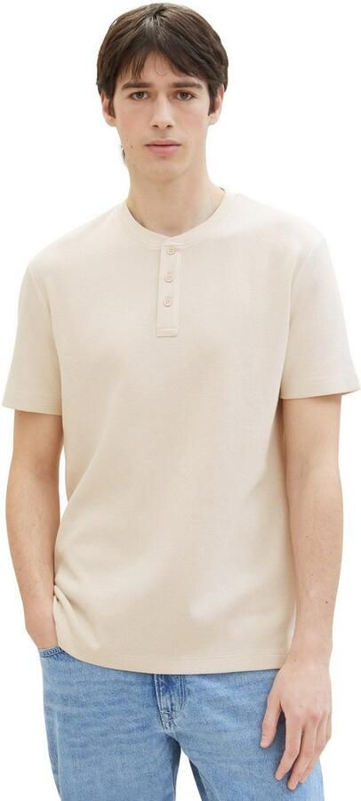 Tom Tailor Denim Shirt met ronde hals van hoogwaardig wafeljersey - Foto 4