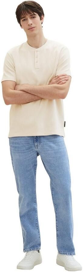 Tom Tailor Denim Shirt met ronde hals van hoogwaardig wafeljersey - Foto 5