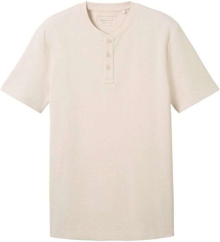 Tom Tailor Denim Shirt met ronde hals van hoogwaardig wafeljersey - Foto 2