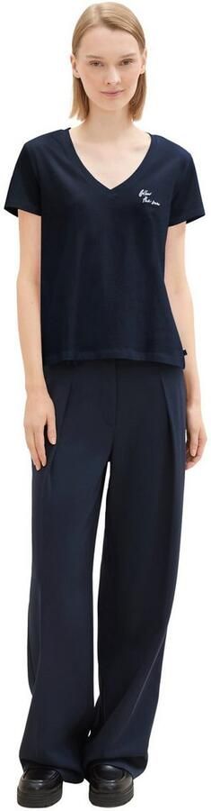 Tom Tailor Denim Shirt met V-hals met statement-prints (set 2-delig) - Foto 4