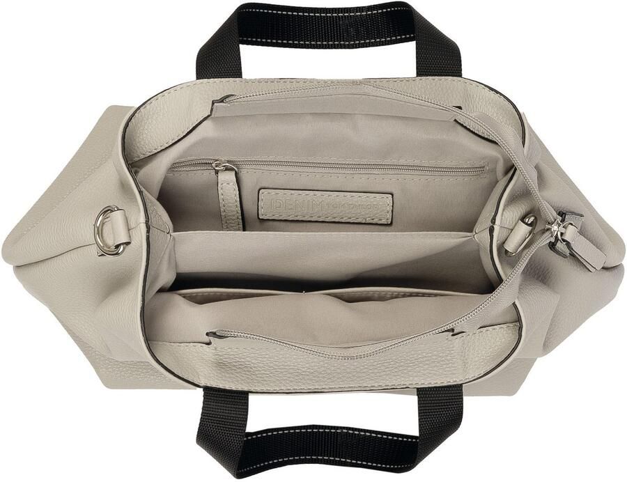 Tom Tailor Denim Shopper Marlow gripvast licht imitatieleer met reflecterend logo en sierlijnen - Foto 4