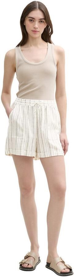 Tom Tailor Denim Relaxed fit korte broek van een mix van viscose en linnen - Foto 4