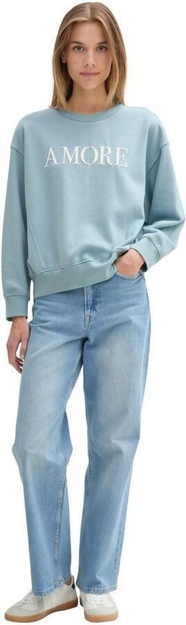 Tom Tailor Denim Comfort fit sweatshirt van katoenmix met tekstprint - Foto 4