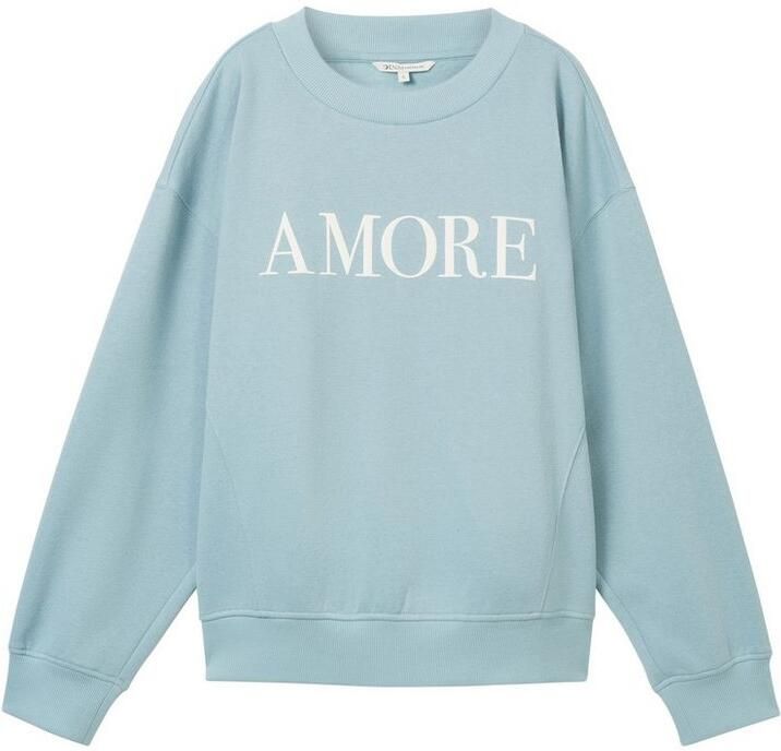 Tom Tailor Denim Comfort fit sweatshirt van katoenmix met tekstprint - Foto 2