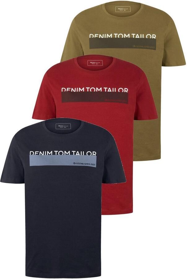 Tom Tailor Denim T-shirt in verschillende kleuren (set 3-delig) - Foto 2