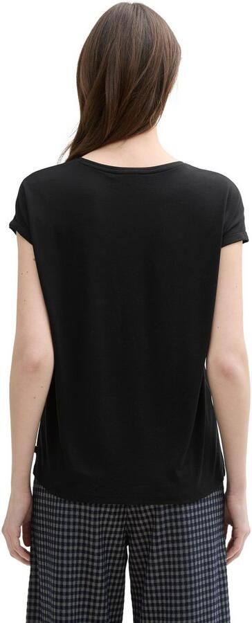 Tom Tailor Denim Loose fit T-shirt van soepele viscosemix - Foto 4
