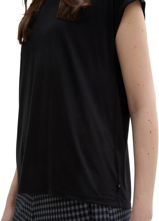 Tom Tailor Denim Loose fit T-shirt van soepele viscosemix - Foto 3