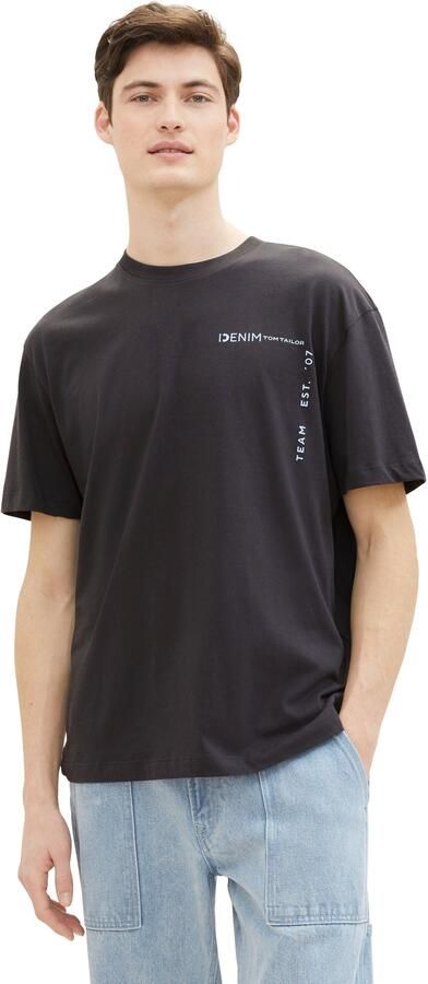 Tom Tailor Denim T-shirt met grote print op de rug - Foto 5