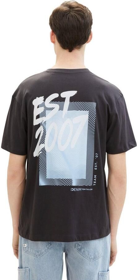 Tom Tailor Denim T-shirt met grote print op de rug - Foto 3