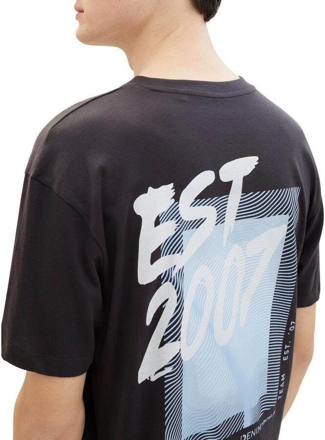 Tom Tailor Denim T-shirt met grote print op de rug