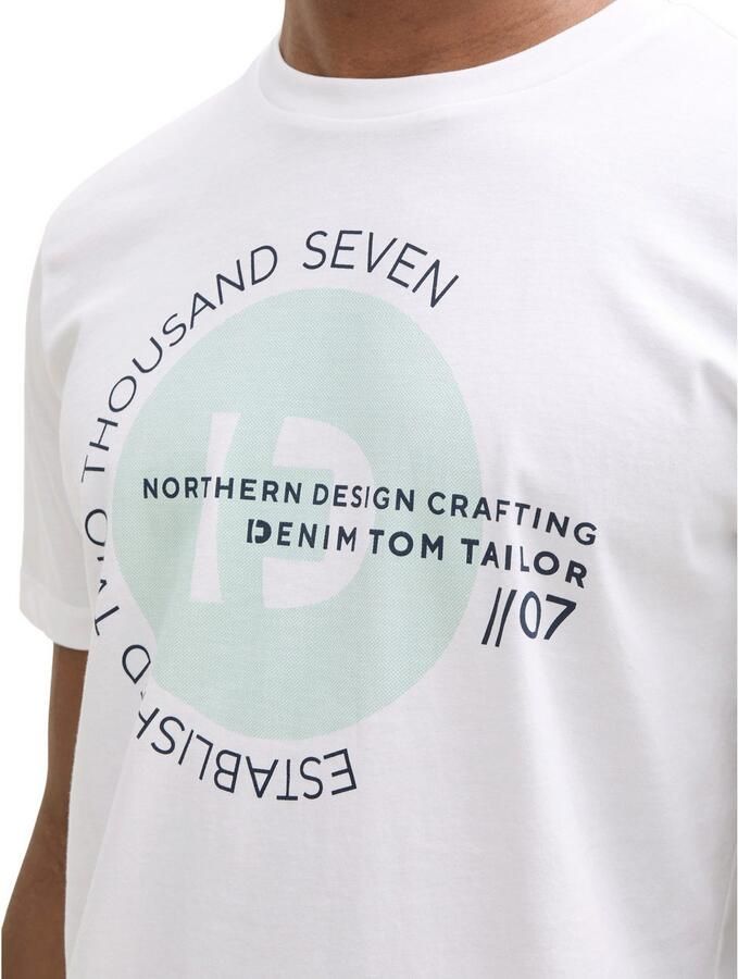 Tom Tailor Denim T-shirt met grote print (set 3-delig 3-pack)