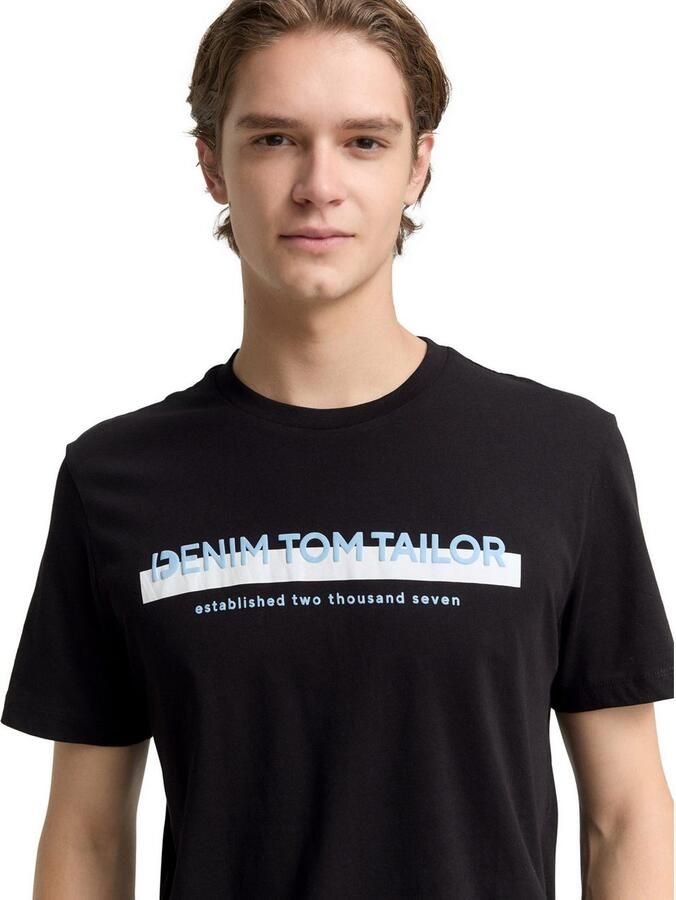 Tom Tailor Denim T-shirt met logo-frontprint