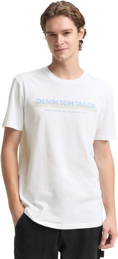 Tom Tailor Denim T-shirt met logo-frontprint - Foto 5