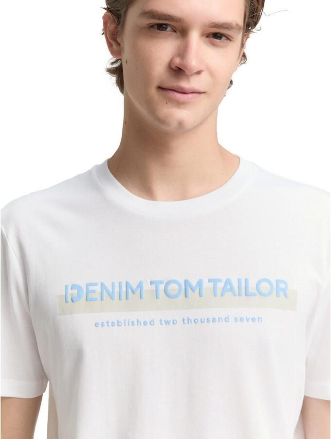 Tom Tailor Denim T-shirt met logo-frontprint