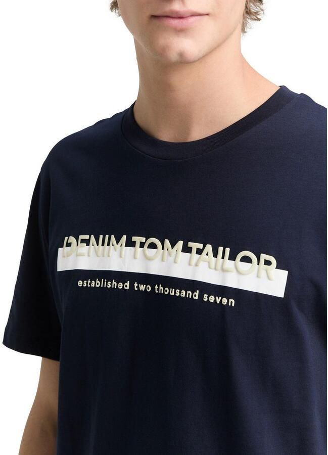 Tom Tailor Denim T-shirt met logo-frontprint - Foto 2