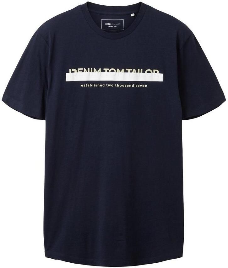 Tom Tailor Denim T-shirt met logo-frontprint
