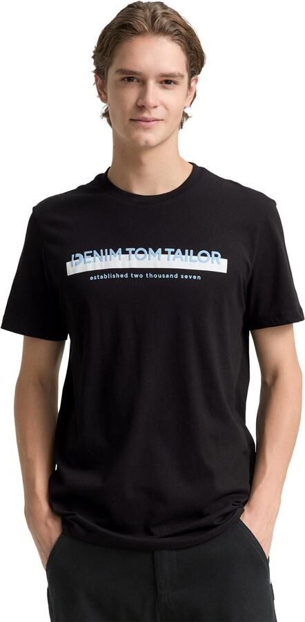 Tom Tailor Denim T-shirt met logo-frontprint - Foto 3