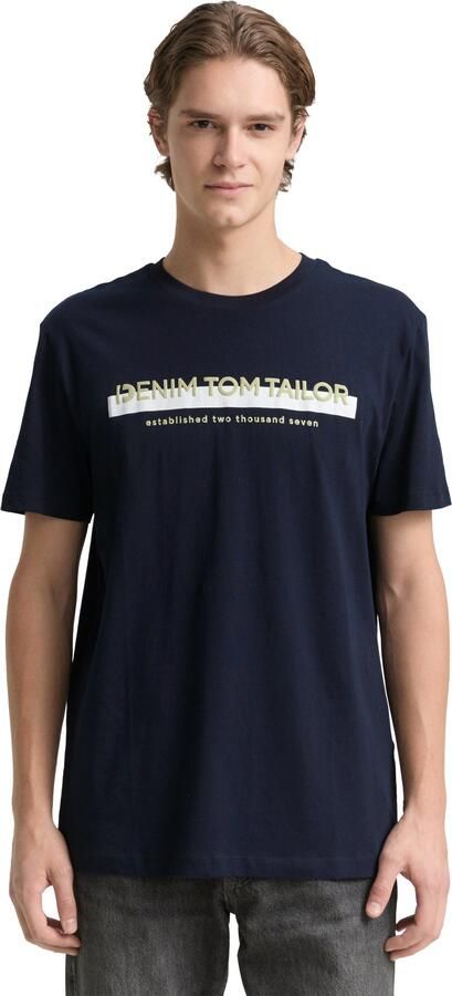 Tom Tailor Denim T-shirt met logo-frontprint - Foto 4