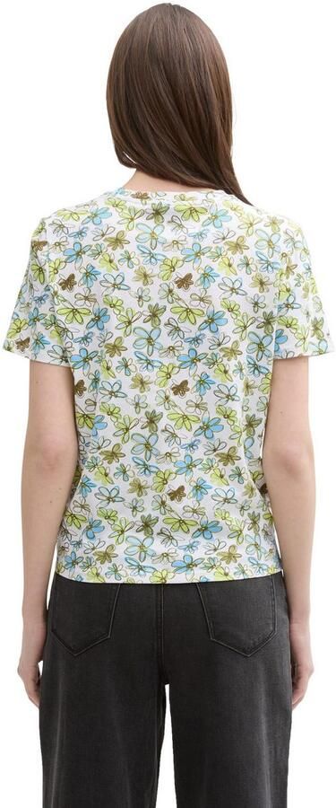 Tom Tailor Denim T-shirt met minimalprint en zij-knoop - Foto 4