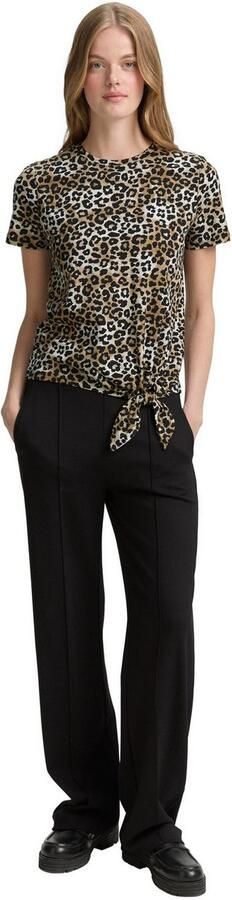 Tom Tailor Denim T-shirt met minimalprint en zij-knoop - Foto 5