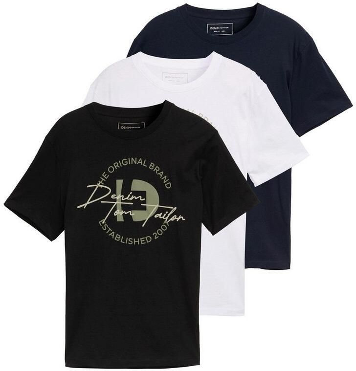 Tom Tailor Denim T-shirt met print (set 3-delig) - Foto 4