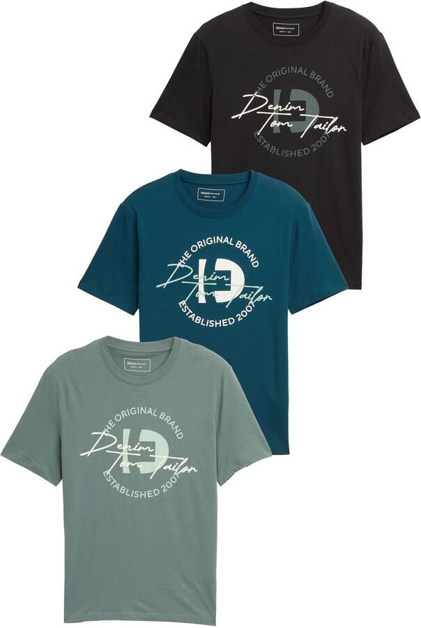 Tom Tailor Denim T-shirt met print (set 3-delig) - Foto 6