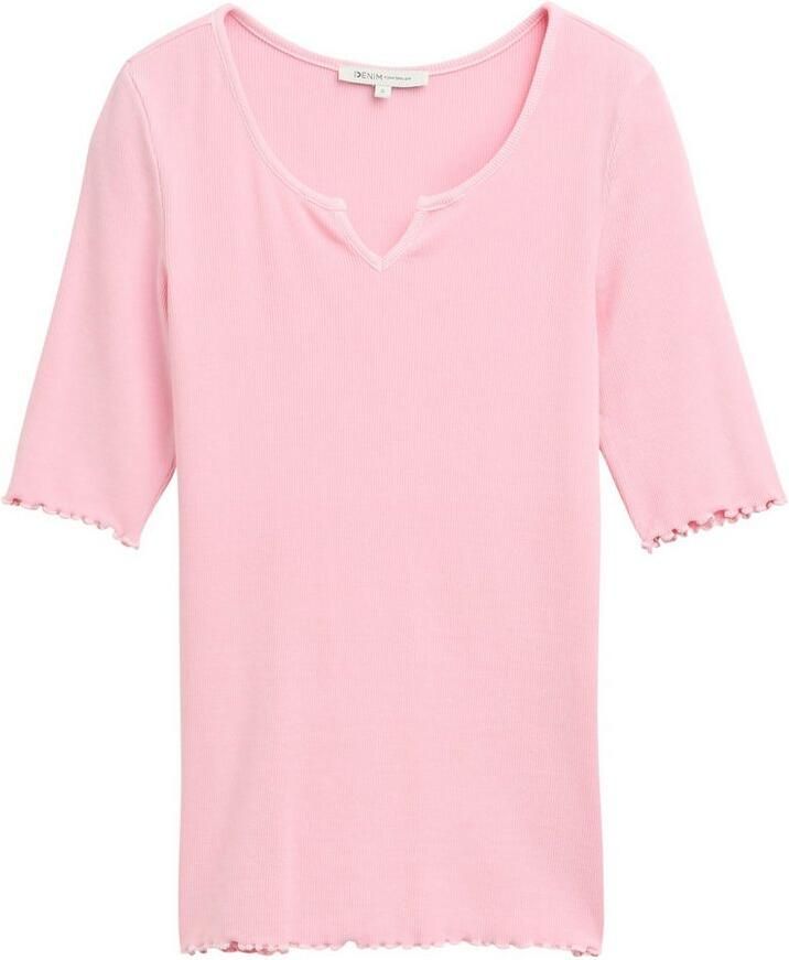 Tom Tailor Denim Slim fit T-shirt van katoenmix