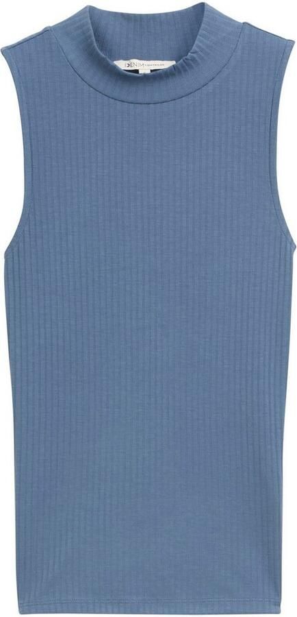 Tom Tailor Denim T-shirt met ribstructuur - Foto 3