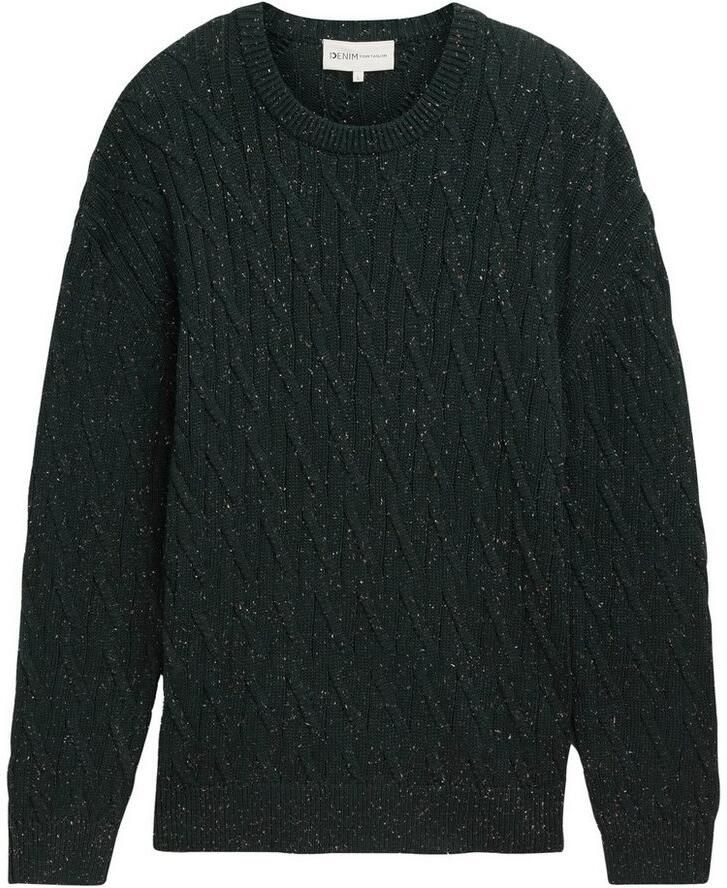 Tom Tailor Denim Trui met ronde hals met grove breistructuur