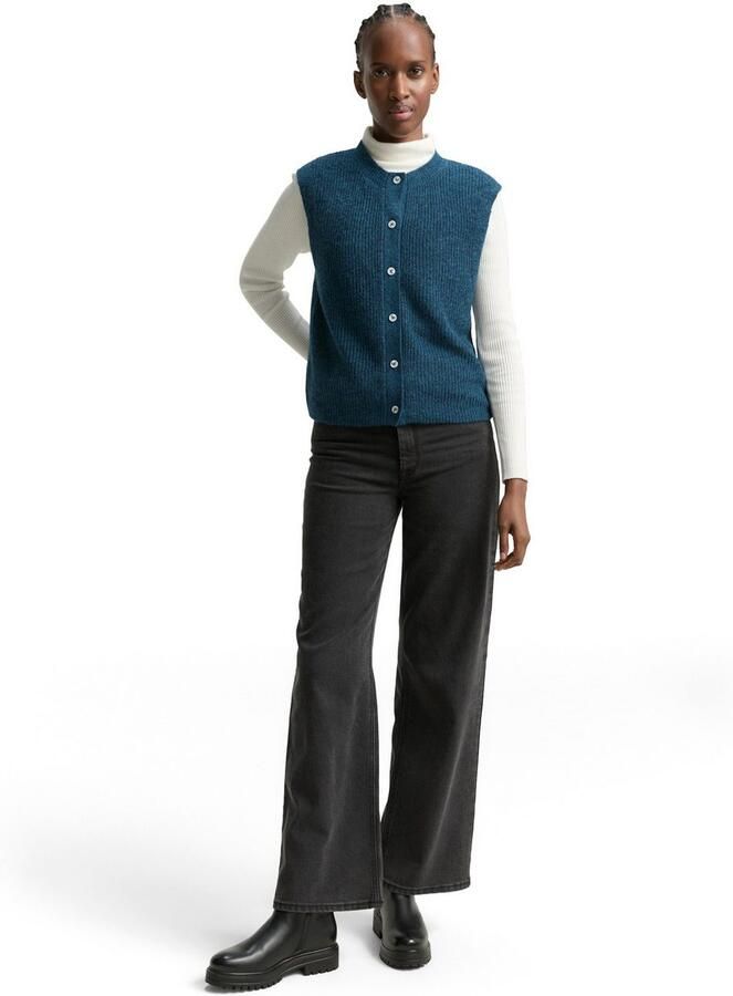 Tom Tailor Denim Vest met knoopsluiting - Foto 3