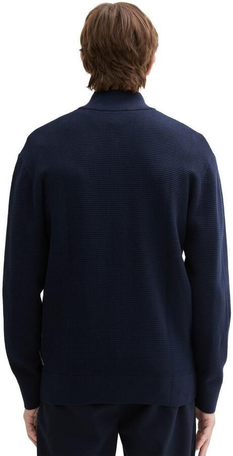 Tom Tailor Denim Regular fit gebreid jack van puur katoen met structuurmotief - Foto 3