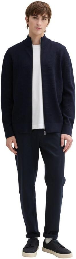 Tom Tailor Denim Regular fit gebreid jack van puur katoen met structuurmotief - Foto 4