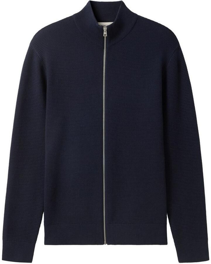 Tom Tailor Denim Regular fit gebreid jack van puur katoen met structuurmotief