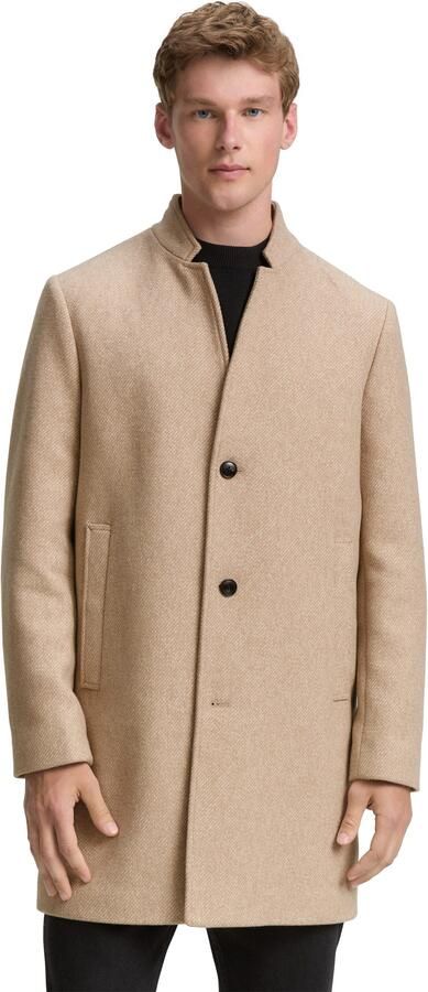 Tom Tailor Denim Regular fit wollen lange jas met all-over motief - Foto 6