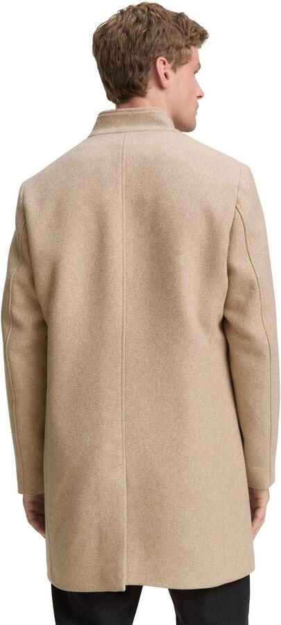 Tom Tailor Denim Regular fit wollen lange jas met all-over motief - Foto 4