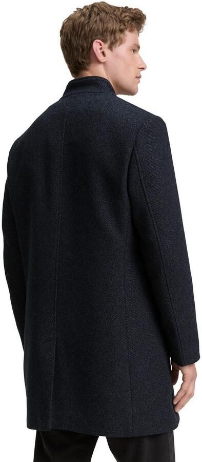 Tom Tailor Denim Regular fit wollen lange jas met all-over motief - Foto 4