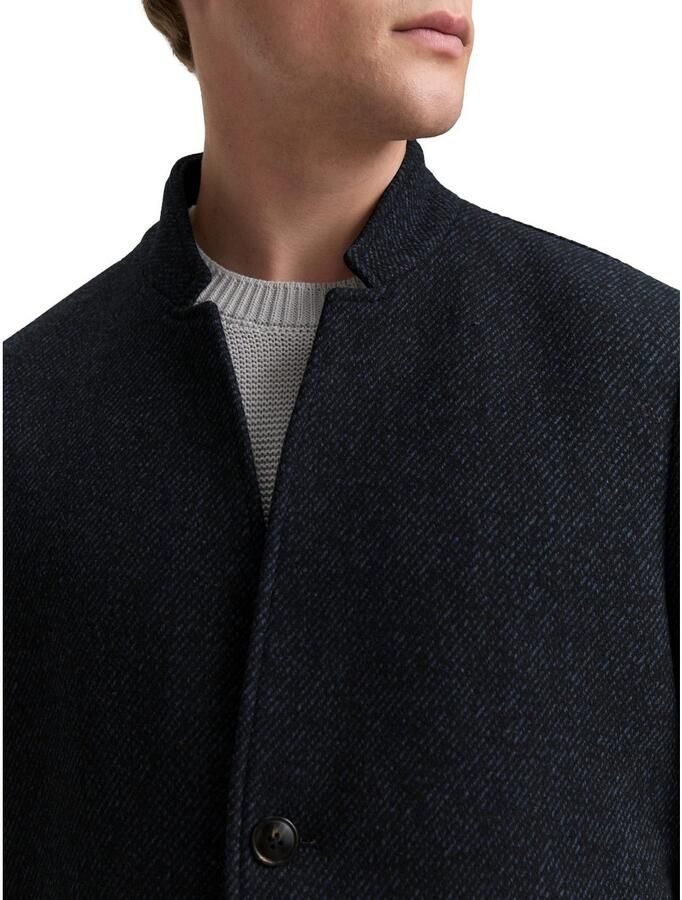 Tom Tailor Denim Regular fit wollen lange jas met all-over motief