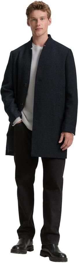 Tom Tailor Denim Regular fit wollen lange jas met all-over motief - Foto 5