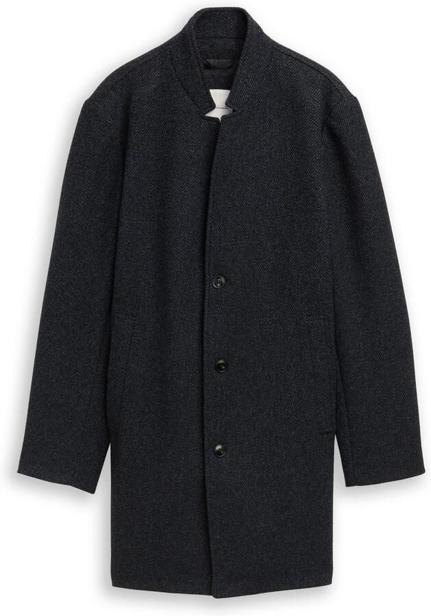 Tom Tailor Denim Regular fit wollen lange jas met all-over motief - Foto 3