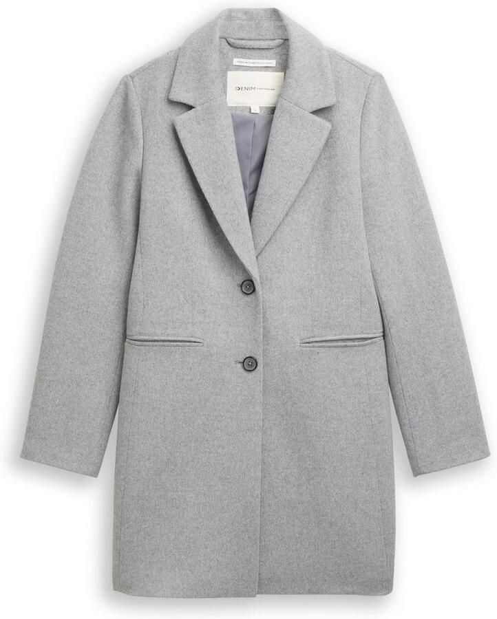 Tom Tailor Denim Slim fit lange jas met wol