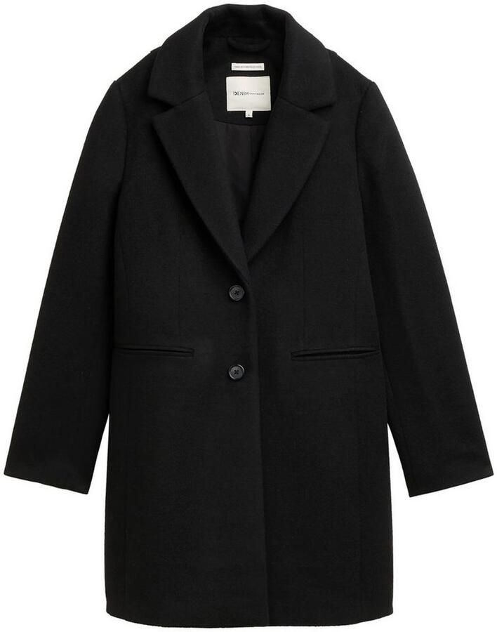 Tom Tailor Denim Slim fit lange jas met wol